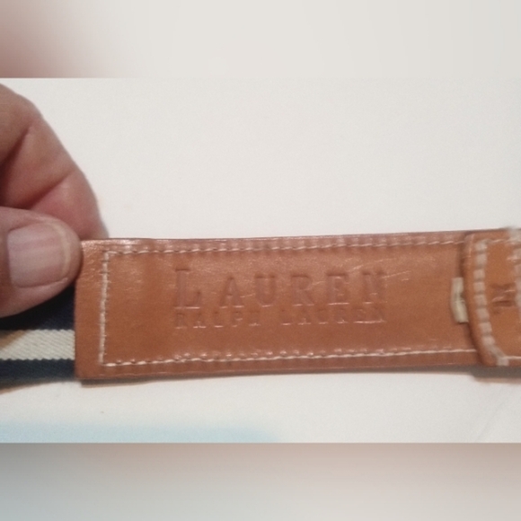 Lauren Ralph Lauren Stretch Belt With Leather Bend Back Buckle XL RARE Women's - Picture 8 of 10